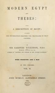 Cover of: Modern Egypt and Thebes: being a description of Egypt, including information required for travellers in that country.