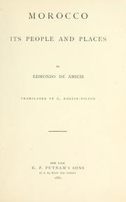 Cover of: Morocco, its people and places.