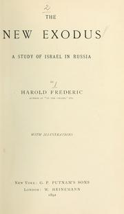 Cover of: The new exodus: a study of Israel in Russia