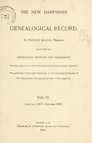 Cover of: The New Hampshire genealogical record by 