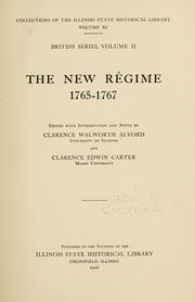Cover of: The New régime, 1765-1767