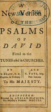Cover of: New version of the Psalms of David: fitted to the tunes used in churches