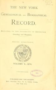 Cover of: New York genealogical and biographical record. |