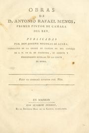 Cover of: Obras de Antonio Rafael Mengs, primer pintor de cámara del rey by Anton Raphael Mengs