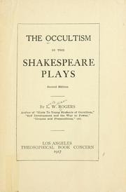 Cover of: The occultism in the Shakespeare plays