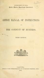 Cover of: Office manual of instructions for the conduct of business