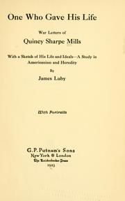 Cover of: One who gave his life by Quincy Sharpe Mills