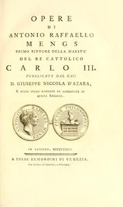 Cover of: Opere di Antonio Raffaello Mengs. by Anton Raphael Mengs