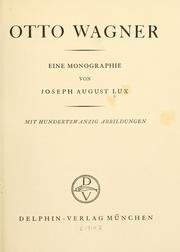 Cover of: Otto Wagner: eine Monographie.