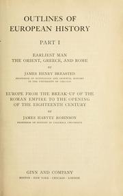 Cover of: Outlines of European history