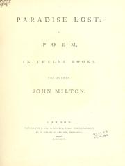 Cover of: Paradise lost: a poem, in twelve books.