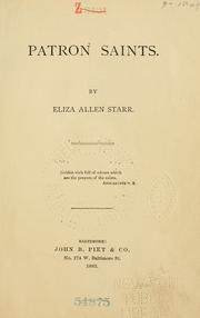 Patron Saints by Starr, Eliza Allen, 1824-1901
