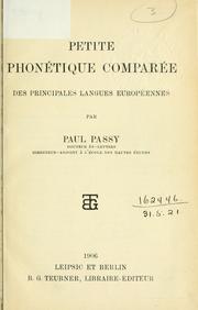 Cover of: Petite phonétique comparée des principales langues européennes.