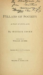 Cover of: The pillars of society by Henrik Ibsen