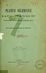 Cover of: Plantae Selerianae by Theodor Loesener