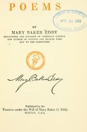 Cover of: Poems ... by Mary Baker Eddy