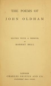 Cover of: The poems of John Oldham by John Oldham