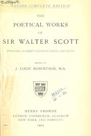 Cover of: Poetical works by Sir Walter Scott