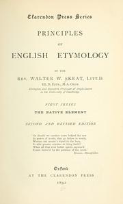 Cover of: Principles of English etymology.