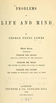 Cover of: Problems of life and mind