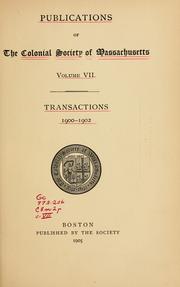 Cover of: Publications of the Colonial Society of Massachusetts.