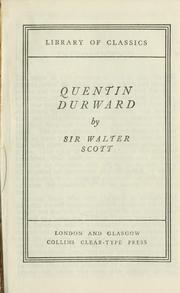 Cover of: Quentin Durward. by Sir Walter Scott