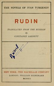 Cover of: Rudin by Ivan Sergeevich Turgenev