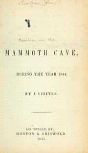 Cover of: Rambles in the Mammoth Cave by John Croghan