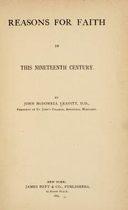 Cover of: Reasons for faith in this nineteenth century