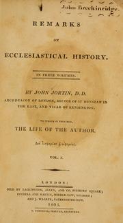Cover of: Remarks on ecclesiastical history.
