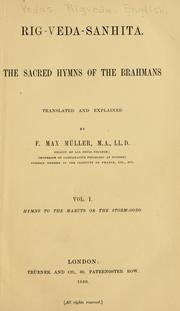 Cover of: Rig-Veda-Sanhita: the sacred hymns of the Brahmans
