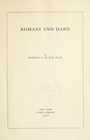 Romani and Dard by George Fraser Black