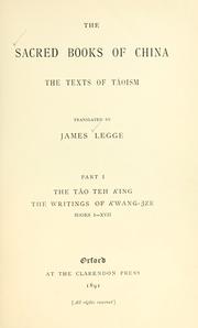 Cover of: The Texts of Tâoism, Part I (The Sacred Books of China; The Sacred Books of the East, Vol. 39) by translated by James Legge.