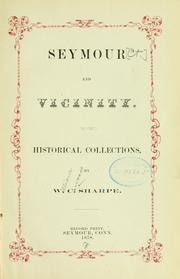 Cover of: Seymour and vicinity by W. C. Sharpe
