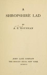 Cover of: A shropshire lad.