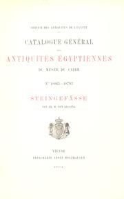 Cover of: Steingefässe by Bissing, Friedrich Wilhelm Freiherr von