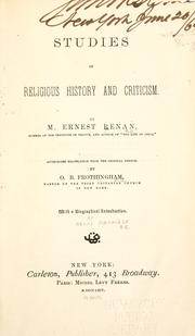 Cover of: Studies of religious history and criticism