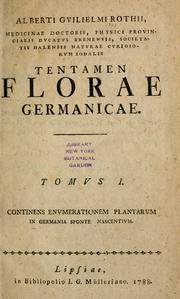 Cover of: Tentamen florae Germanicae: continens enumerationem plantarum in Germania sponte nascentium.