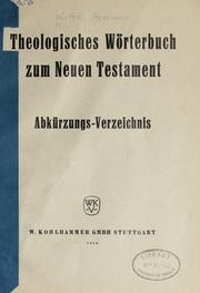 Cover of: Theologisches Wörterbuch zum Neuen Testament