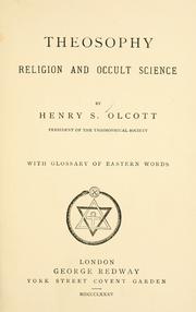 Cover of: Theosophy: religion and occult science