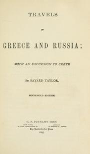 Cover of: Travels in Greece & Russia with an excursion into Crete