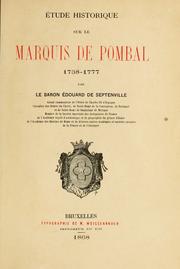 Cover of: Étude historique sur le Marquis de Pombal by Septenville, Édouard Langlois Baron de
