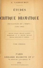 Cover of: Études de critique dramatique.