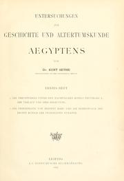 Cover of: Untersuchungen zur geschichte und altertumskunde Aegyptens by hrsg. von Kurt Sethe.