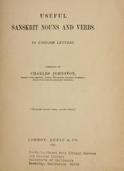 Cover of: Useful Sanskrit nouns and verbs in English letters