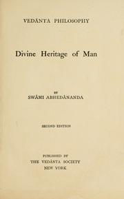 Cover of: Vedanta philosophy by Abhedânanda Swâmi