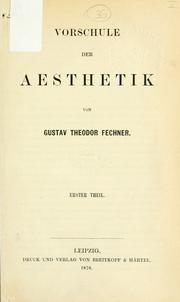 Cover of: Vorschule der Aesthetik.