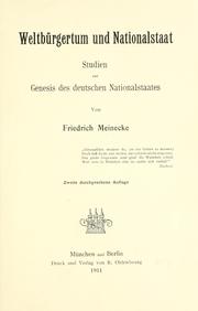 Cover of: Weltbürgertum und Nationalstaat: Studien zur Genesis des deutschen Nationalstaates.