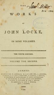 Cover of: works of John Locke.