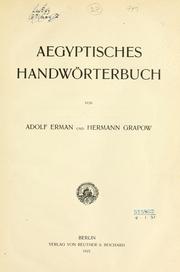 Cover of: Aegyptisches handwörterbuch